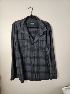 RUDE Charcoal Plaid Shirt Jacket